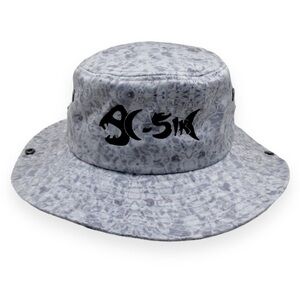 C-Sik Grey Ripple Fishing Hat Sun Outdoor Black Skeleton Embroidered Logo Bucket
